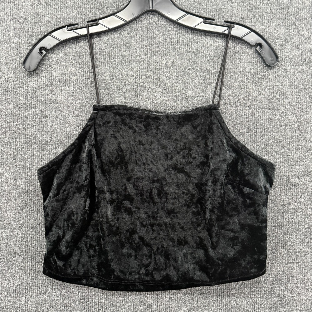 Wild Fable‎ Top Womens M Black Crushed Velvet Sleeveless Whimsigoth Fairy Grunge